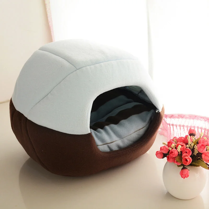 Cozie Cave plus Foldable Nest Pet Bed - 2 in 1