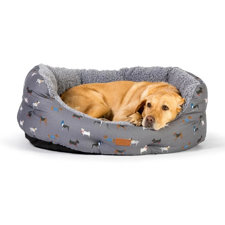 Danish Design FatFace Deluxe Slumber Bed Marching Dogs 5 Sizes