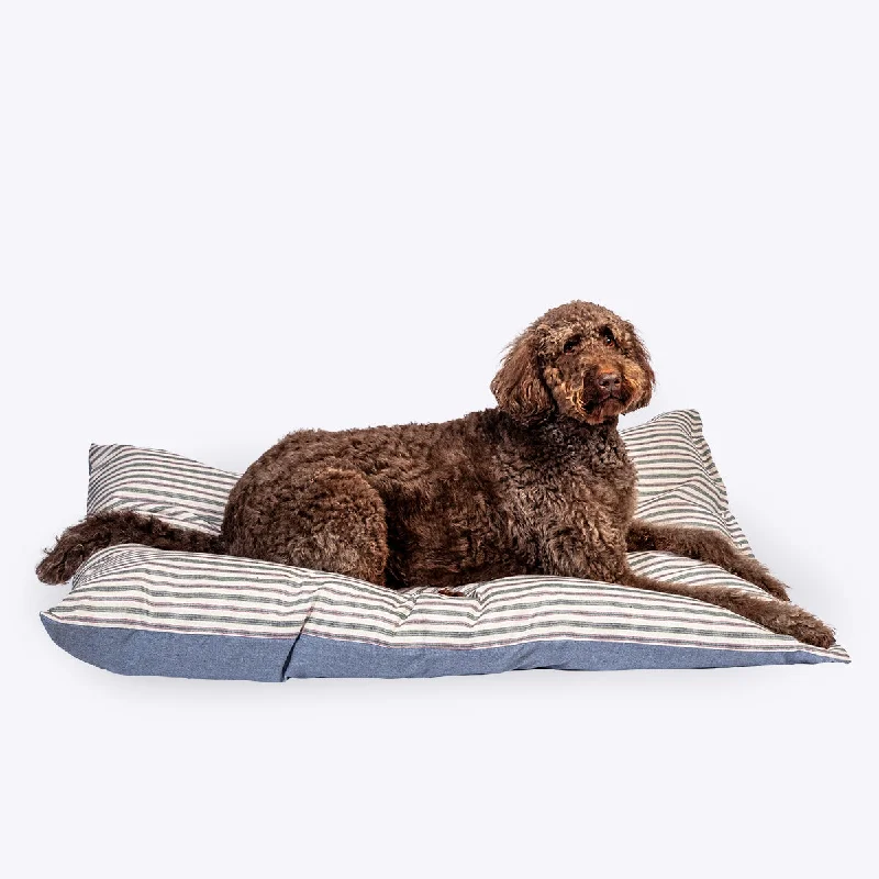 Danish Design Rustic Stripes Demin Deep Duvet Dog Bed