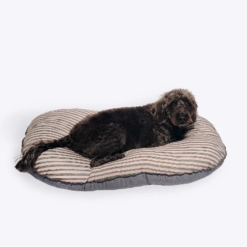 Danish Design Rustic Stripes Demin Quilted Mattress Dog Bed