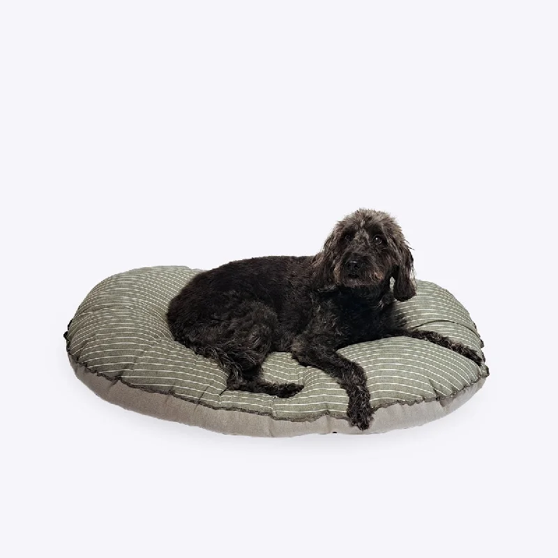 Danish Design Rustic Stripes Sage Quilted Mattress Dog Bed