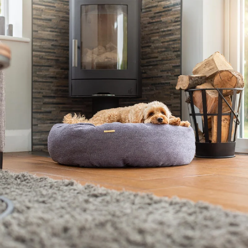 Donut Bed With Removable Covers in Oxford Herringbone Tweed by Lords & Labradors