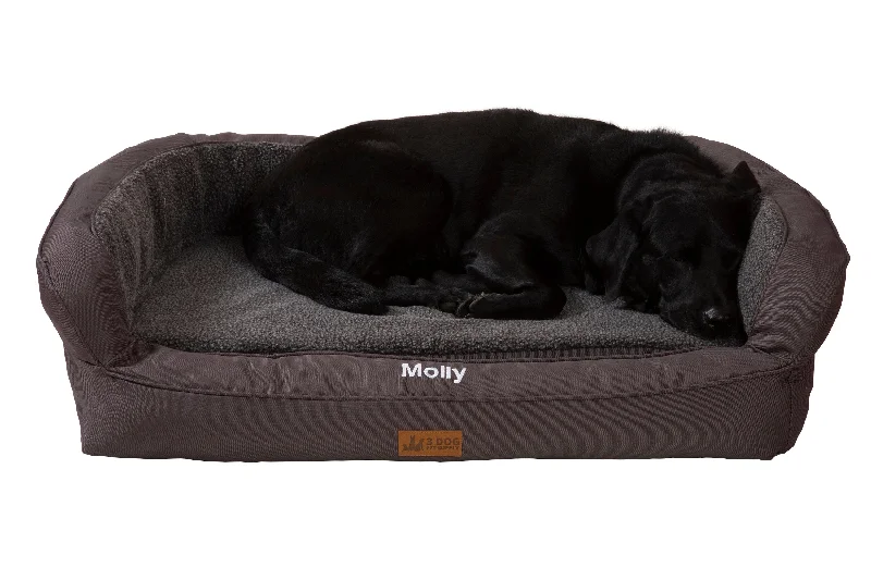 EZ-Wash Fleece Headrest Memory Foam Dog Bed