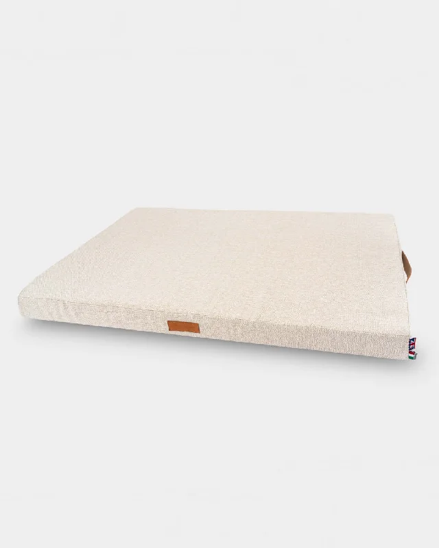 Beige Herringbone Foam Mattress Dog Bed