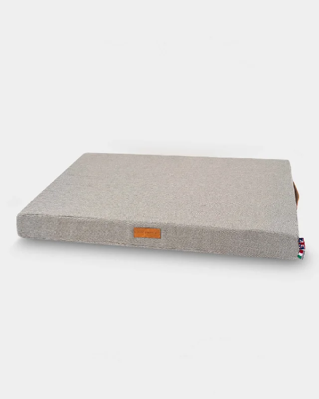 Grey Herringbone Foam Mattress Dog Bed