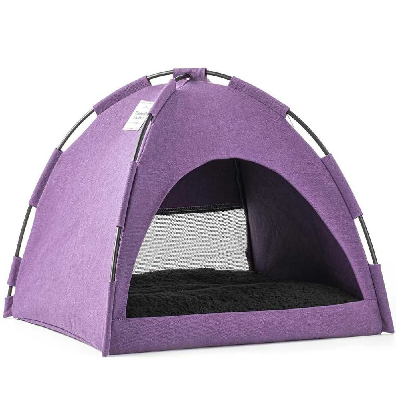 Furrytail Little Glamper Tent Purple Bed For Cats & Dogs