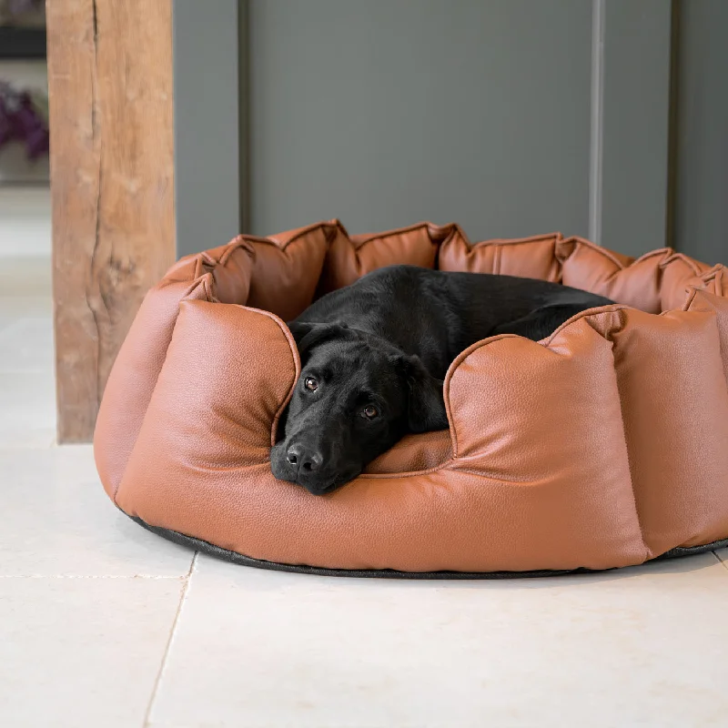 High Wall Bed in Rhino Tough Ember Faux Leather by Lords & Labradors