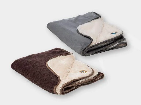 Nordic Double Sided Blanket | Dog Blanket Washable - Grey/ Brown