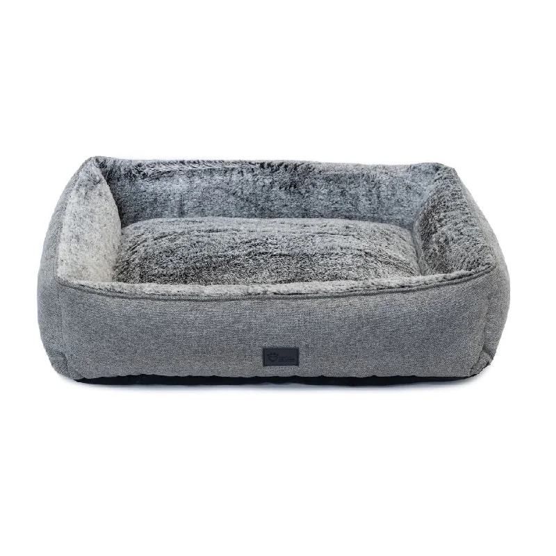 Orthopedic Dog Lounger Bed, Artic Faux Fur