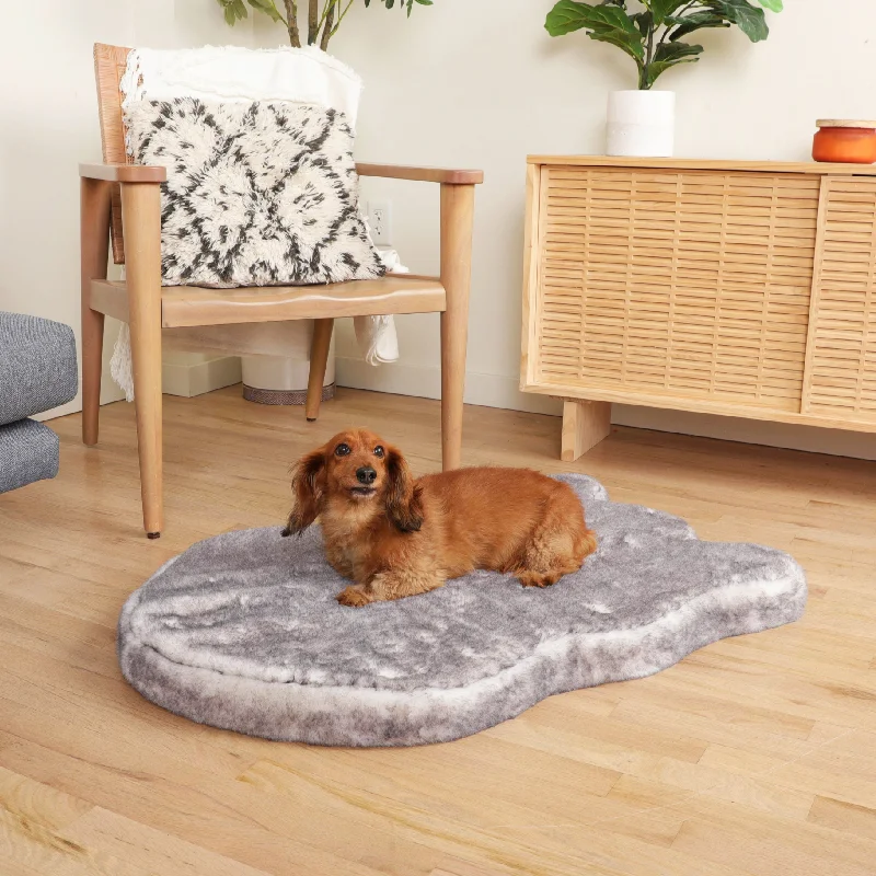 PupRug™ Luxe Faux Fur Orthopedic Dog Bed - Ultra Soft Chinchilla