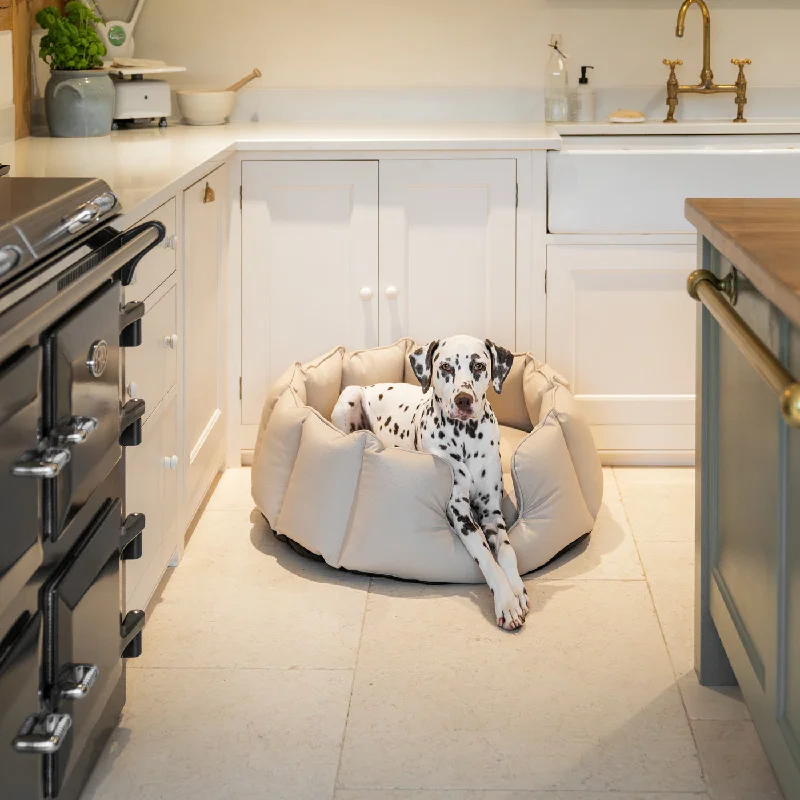 High Wall Bed With Removable Covers in Rhino Tough Sand Faux Leather by Lords & Labradors