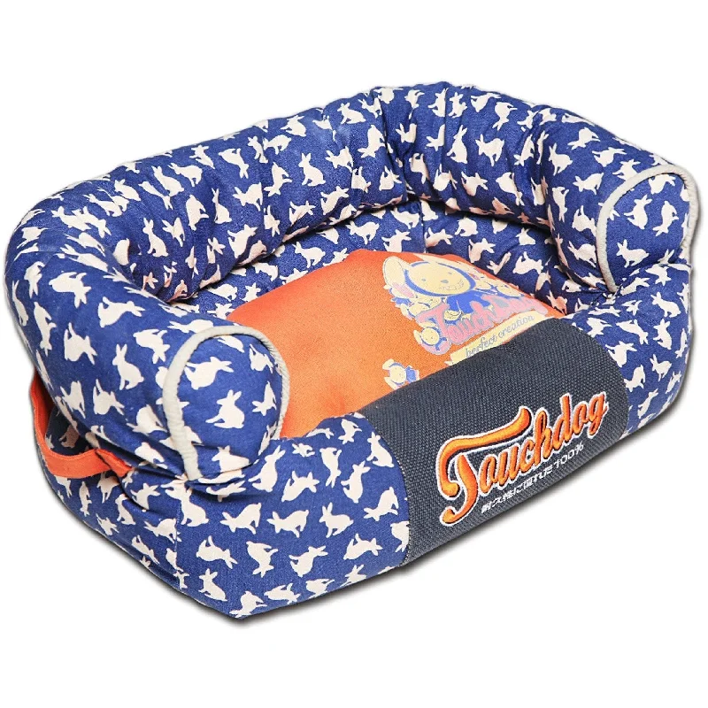 Touchdog ® 'Lazy-Bones' Rabbit-Spotted Designer Couch Dog Bed