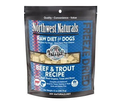 Northwest Freeze Dried Beef & Trout Dog Food (3 12oz for $152.70 Bundle Deal)