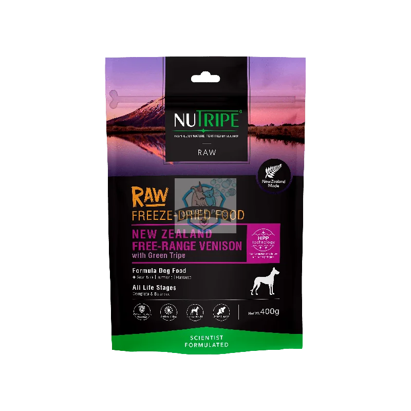 Nutripe Raw Freeze Dried NZ Free-range Venison with Venison Green Tripe Formula Dog 400g