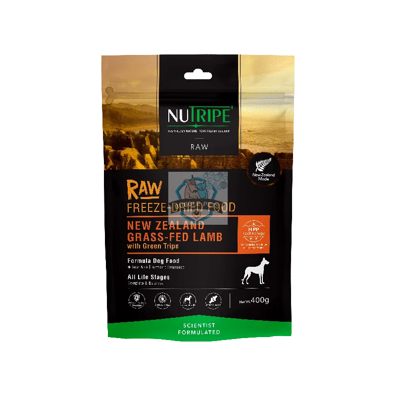 Nutripe Raw Freeze Dried NZ Grass-fed Lamb with Lamb Green Tripe Formula Dog 400g