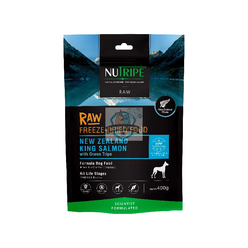 Nutripe Raw Freeze Dried NZ King Salmon with Green Tripe Formula Dog 400g