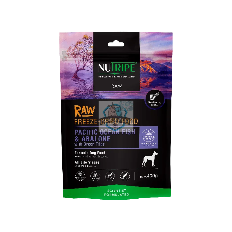 Nutripe Raw Freeze Dried Pacific Ocean Fish & Abalone with Green Tripe Formula Dog 400g