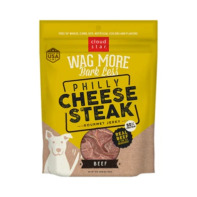 Wag More, Bark Less® Philly Cheese Steak Gourmet Jerky Beef Dog Treat 10oz SALE