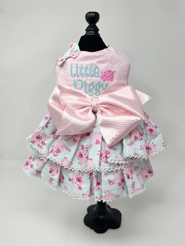 025  Pink & Light Blue 'Little Piggy' Dress Size M