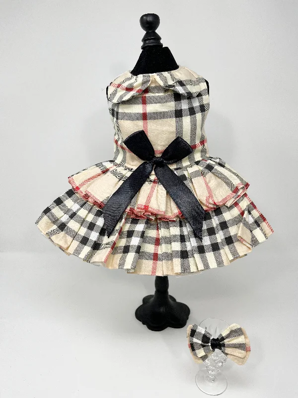 060  Plaid Dress with Hair Bow Size XS