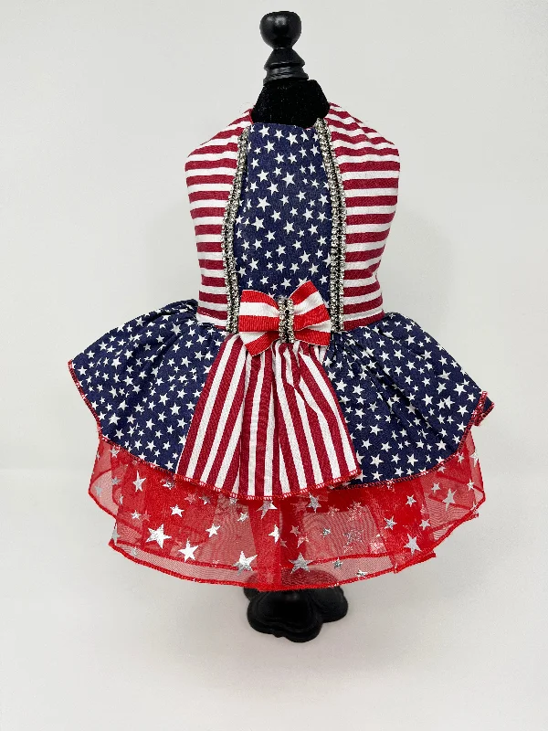 075  Red, White & Blue Patriotic Dress Size XS