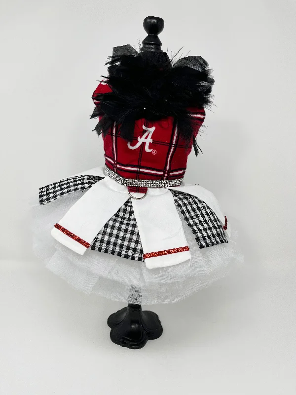 226  Alabama Theme Dress with Plaid, Gingham and Tulle Skirt.  Size XXS