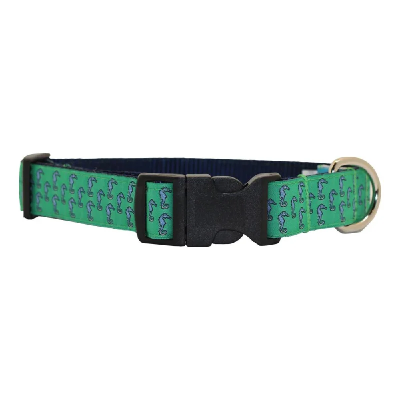 Audubon Green Seahorse Dog Collar