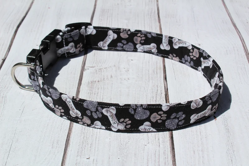 Black and White Bone Dog Collar