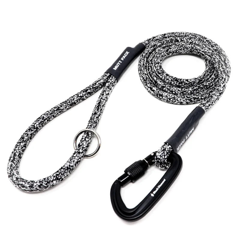 Black & White Recycled Rope Leash (Carabiner)