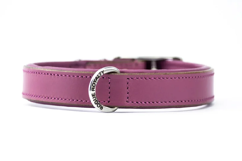 Hand Made Leather Dog Collar - Classic Dusky Pink (Slim Fit)