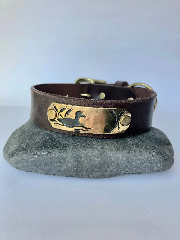 Dog Collar - Ducks/Brass