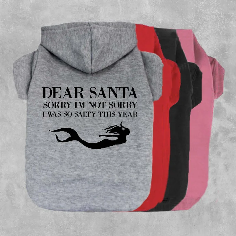 Dear Santa Sorry Im Not Sorry For Being Salty Pet Hoodie