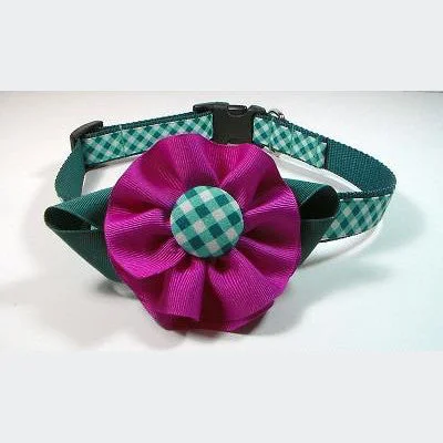 Dog Collar - Jade Flower - Medium