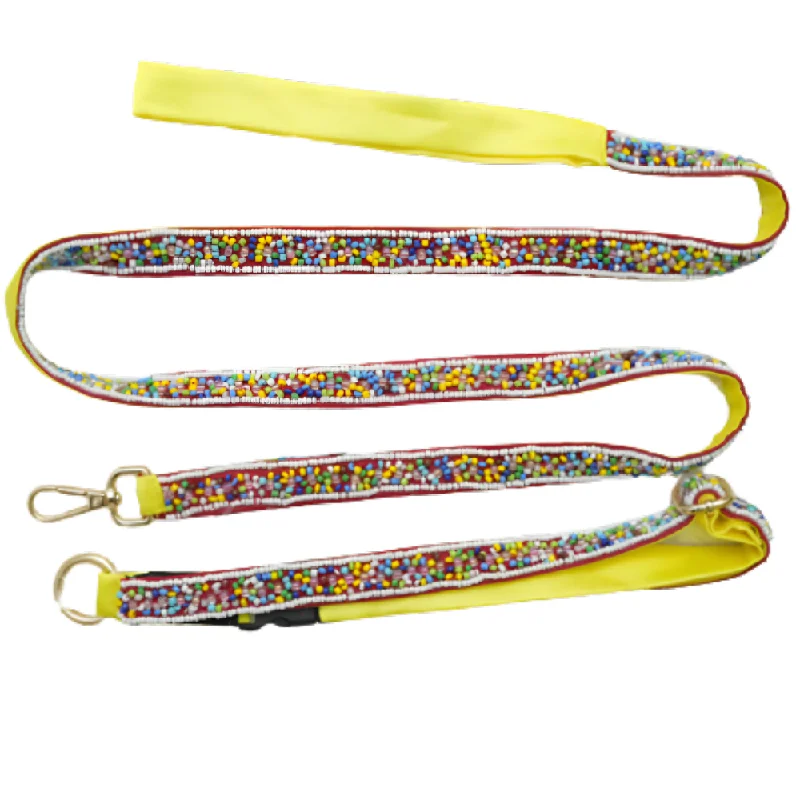 Floof & Co Sprinkles Leash & Collar (Yellow / Red)