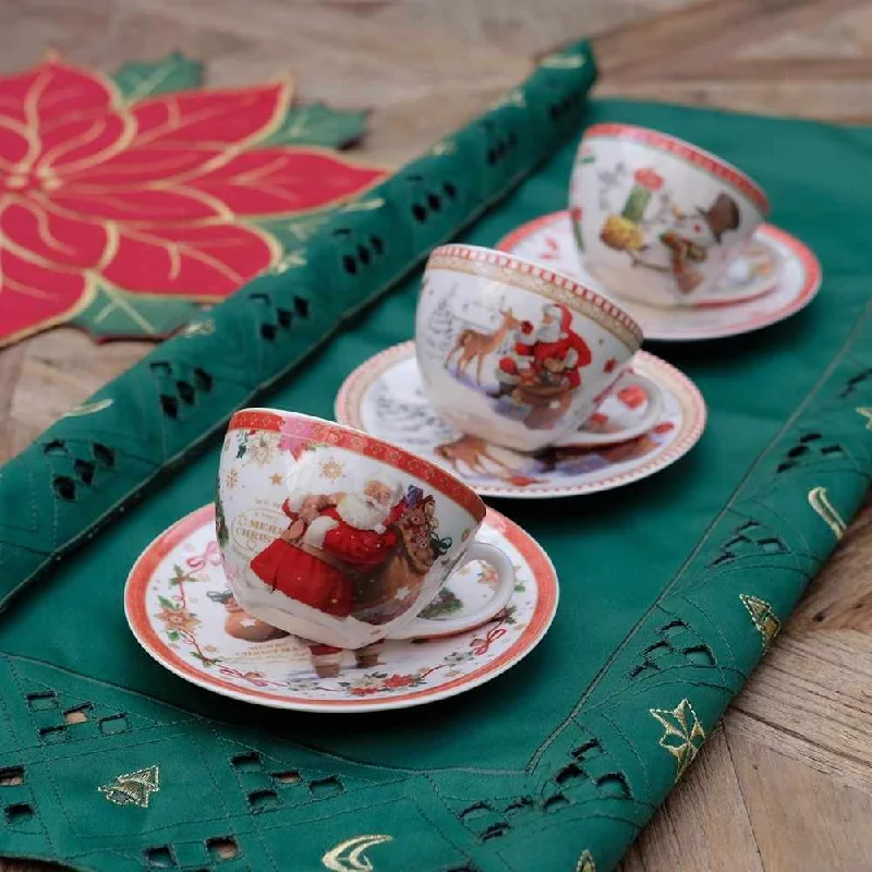 Holiday Teacup Christmas Festival Coffee Set