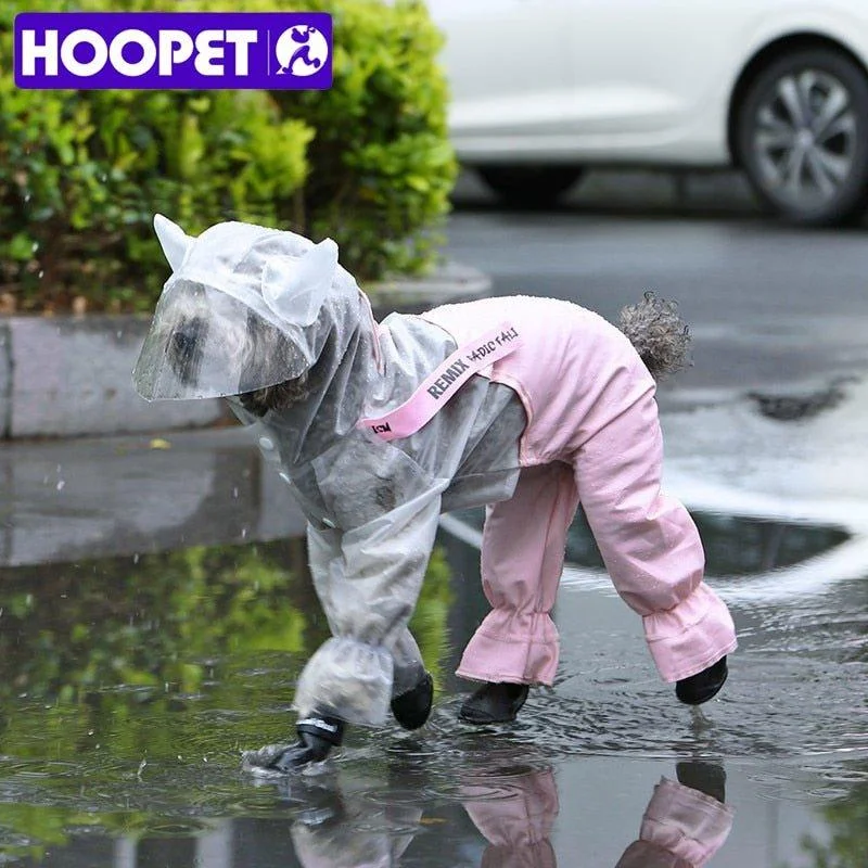 HOOPET Pet Dog Raincoat Clothes Waterproof Rain Jumpsuit For Small Dogs Outdoor Pet Clothing Coat Pet Supplies