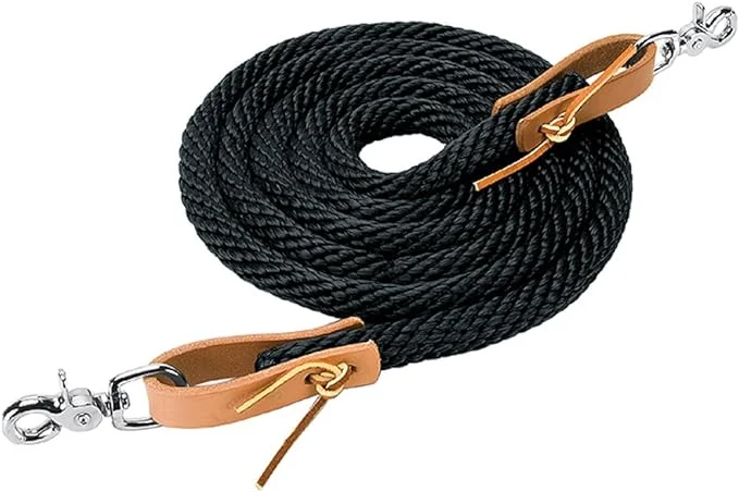 JOYTALE Leather Poly Roper Reins Silvertip Horseman's Braid Trail Rein