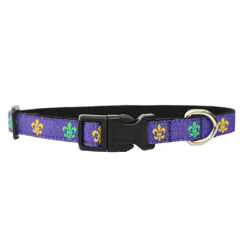 Mardi Gras Mambo Extra Small Fleur de Lis Dog Collar