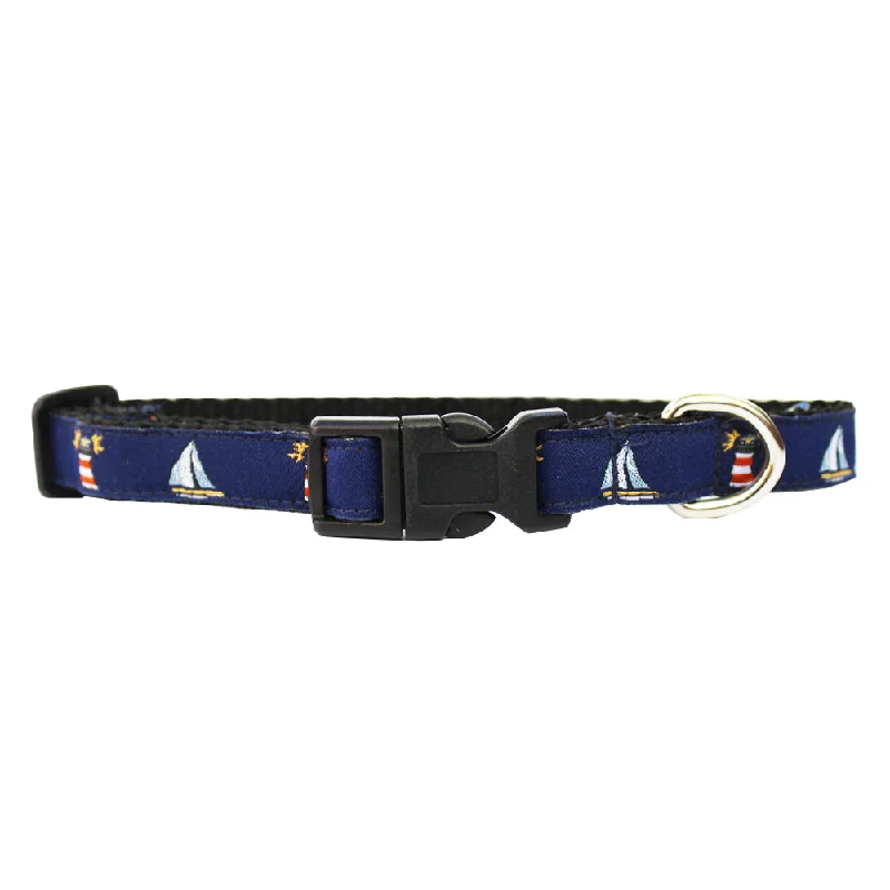 Midnight Navy Extra Small Lighthouse Dog Collar