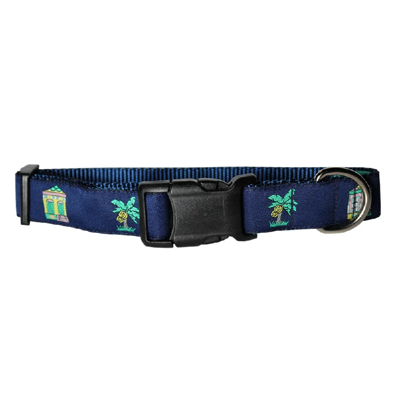 Midnight Navy Shotgun Houses Dog Collar