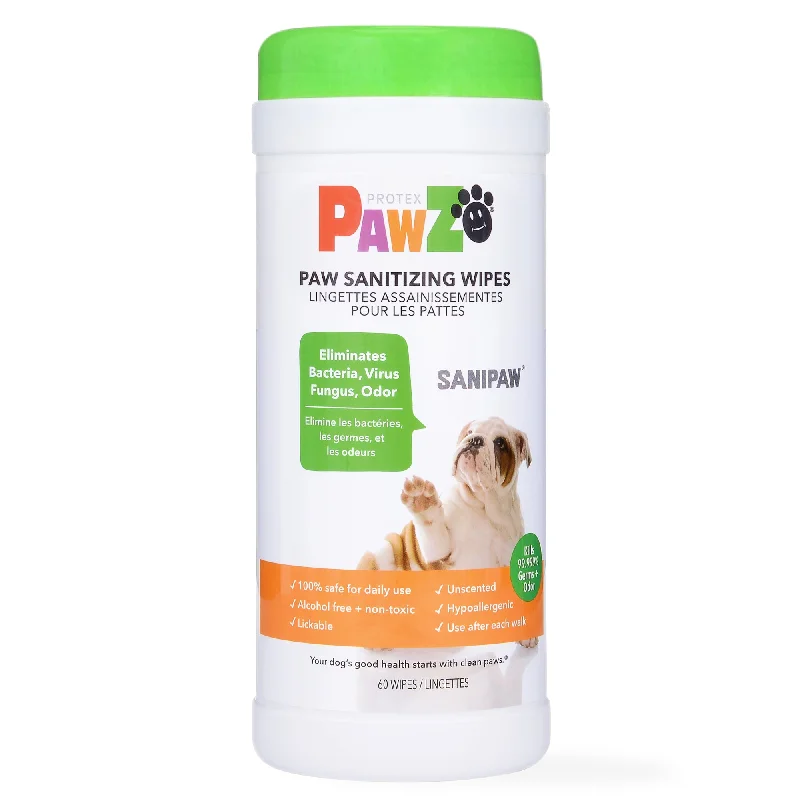 PawZ SANIPAW® Unscented, Odor-Eliminating Paw Wipes for Dogs