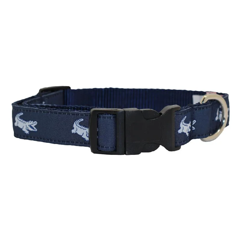 NOLA Navy NOLAgator Dog Collar