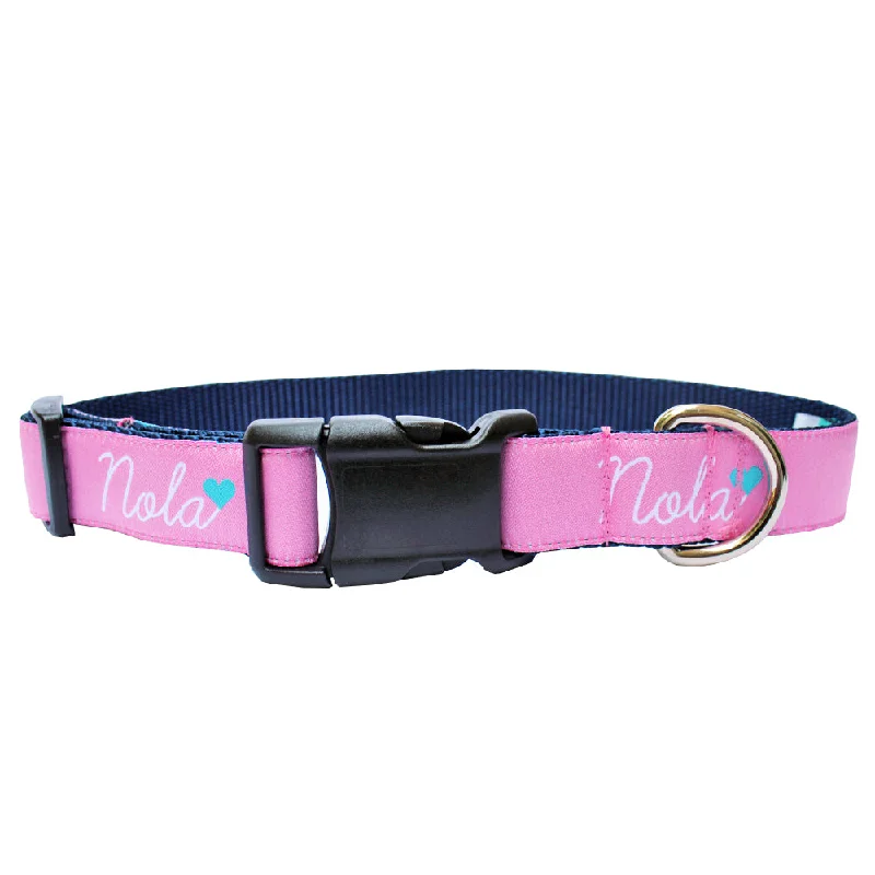 Panama Pink NOLA Heart Dog Collar