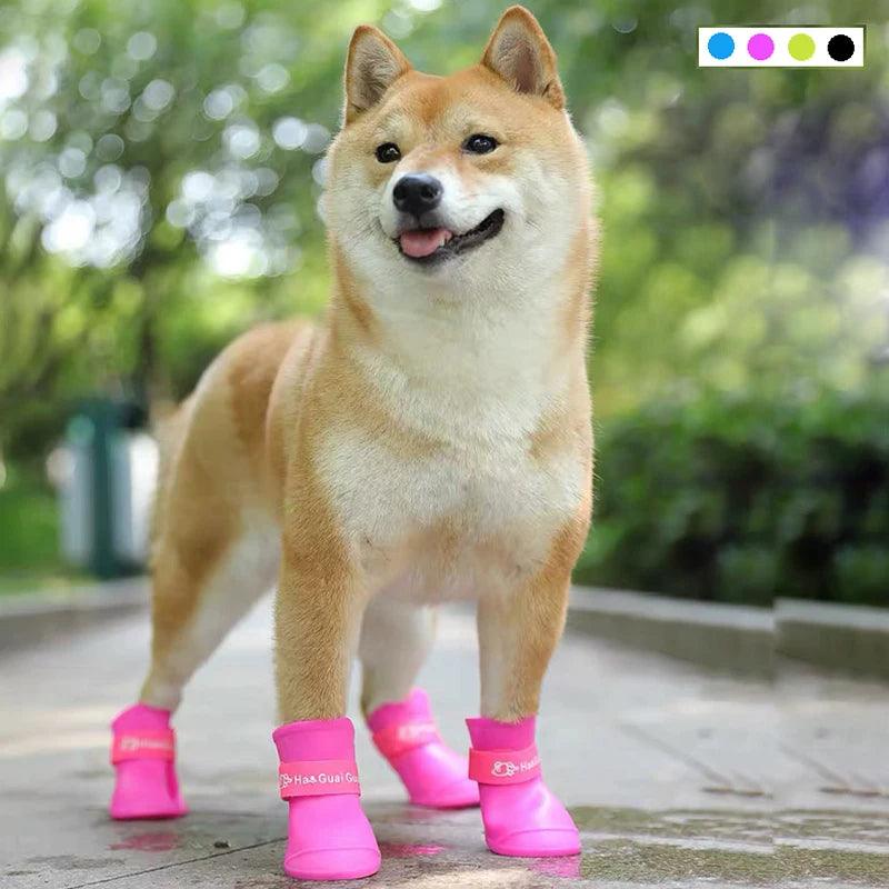 Dog Rain Shoes 4pcs/set: Silicone Antiskid Boots for Pet Paw Protection