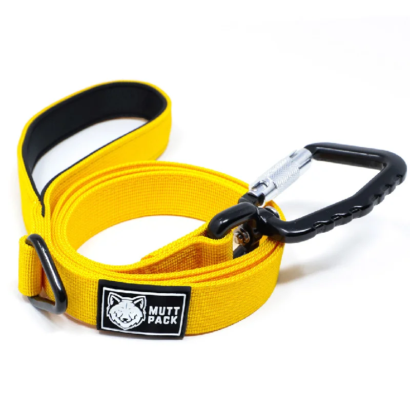 Premium Dog Leash - Yellow (Large Auto-Locking Clasp)