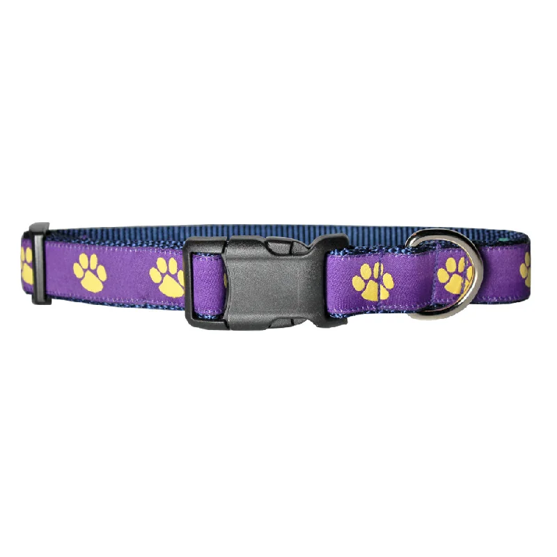 Regal Purple Paw Prints Dog Collar