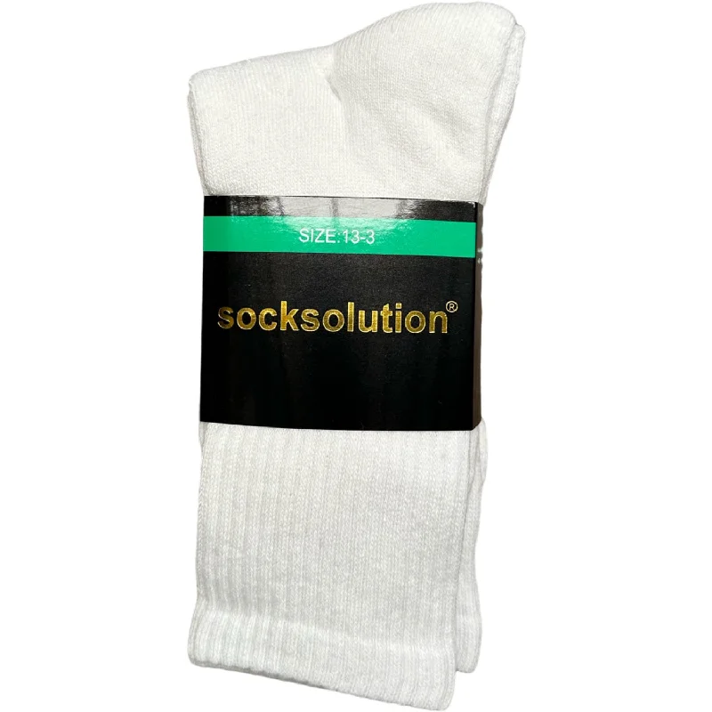 Recycle Cotton Crew Sport Socks - White