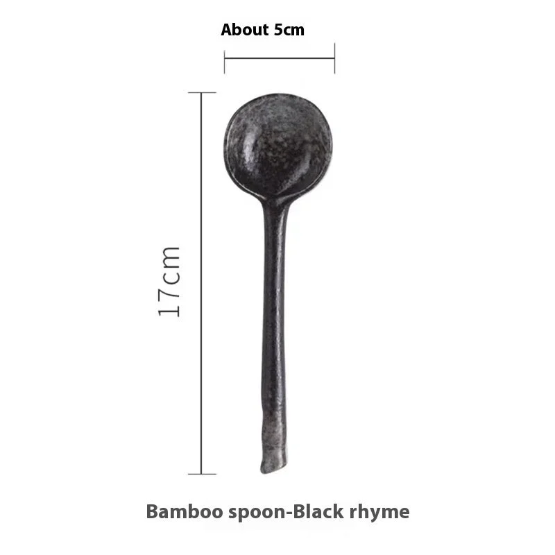 Black Rhyme Bamboo Spoon