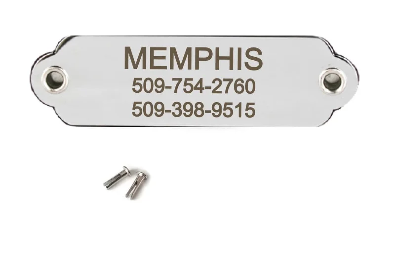 Rivet On Dog Collar Nameplate in Stainless Steel