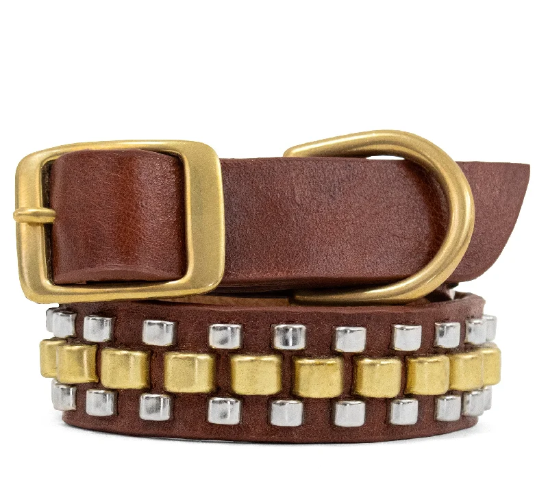 Cognac Leather w/ Nickel & Brass